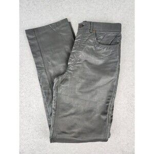 VTG Berman's Gray Leather Pants Nice Quality Biker Fashion Slim Small Sz 29 x 31
